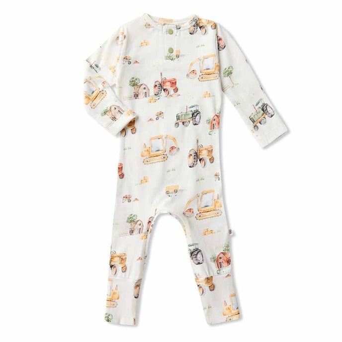 Diggers & Tractors Organic Romper